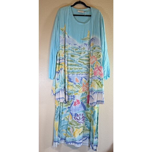 Vintage Eastern Sun Size XL 2-Piece Dress Art-to-wear Coastal Vacay Cruise - Picture 1 of 10